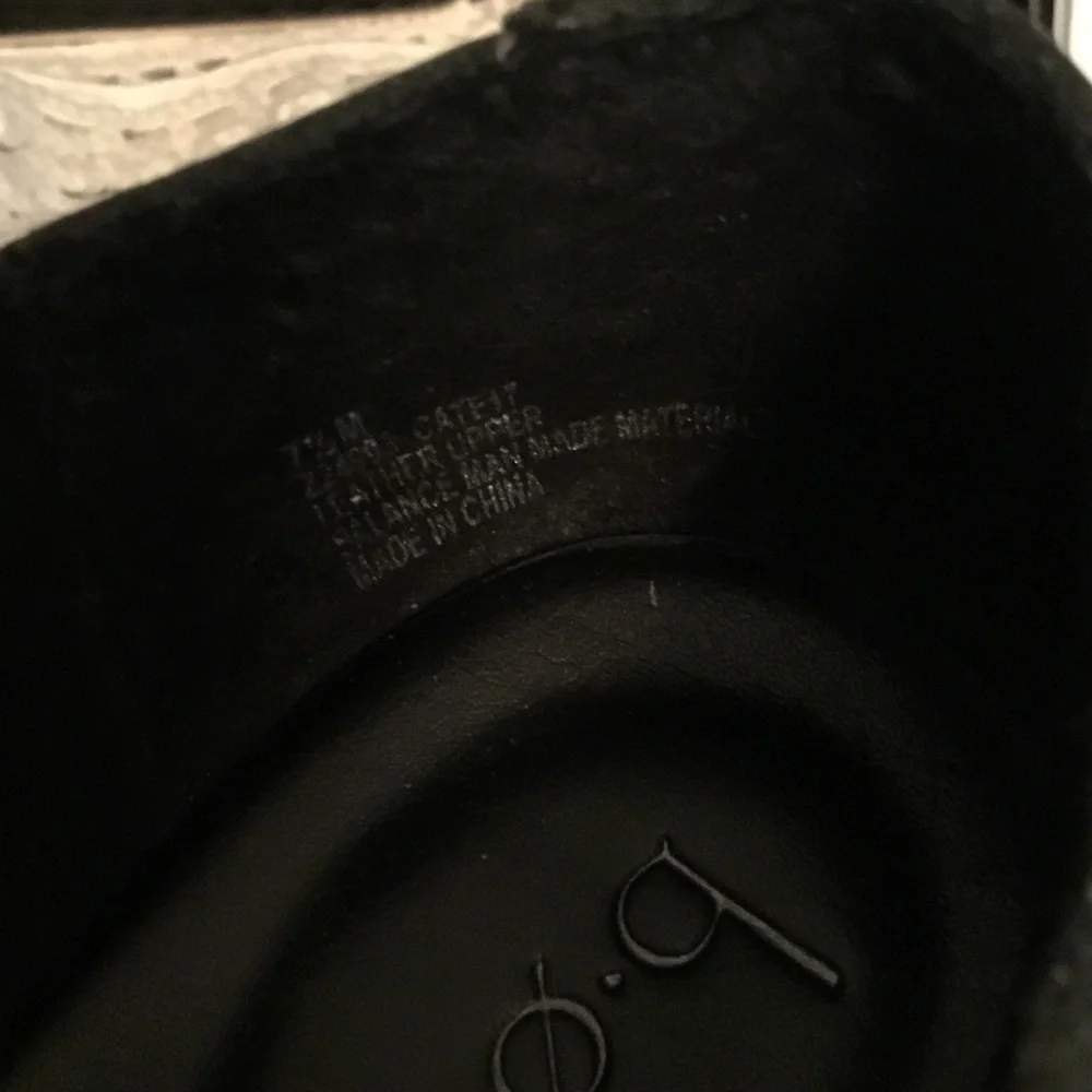 b.o.c. Black Leather Ankle Booties with Buckle Straps
